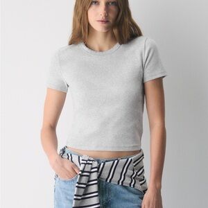 Sunday Best Ribbed Grey Tee Cropped